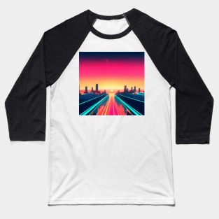 Synthwave highway Baseball T-Shirt